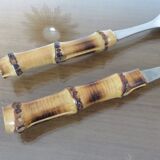 Bamboo sleeve salad cutlery 50s 60s