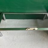 Modernist coffee table in chromed steel and glass