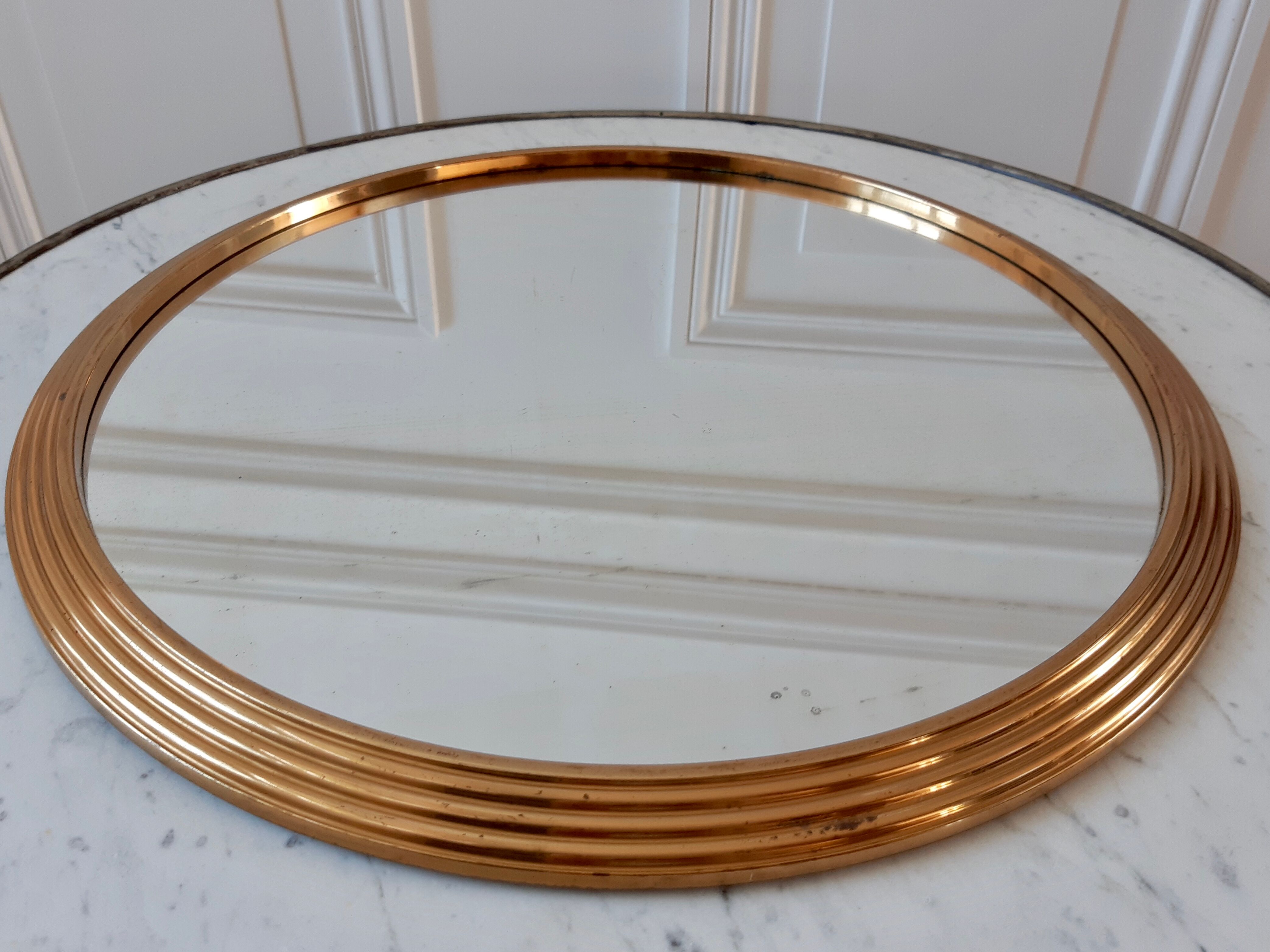 Mirror top in gilded brass 50s-60s