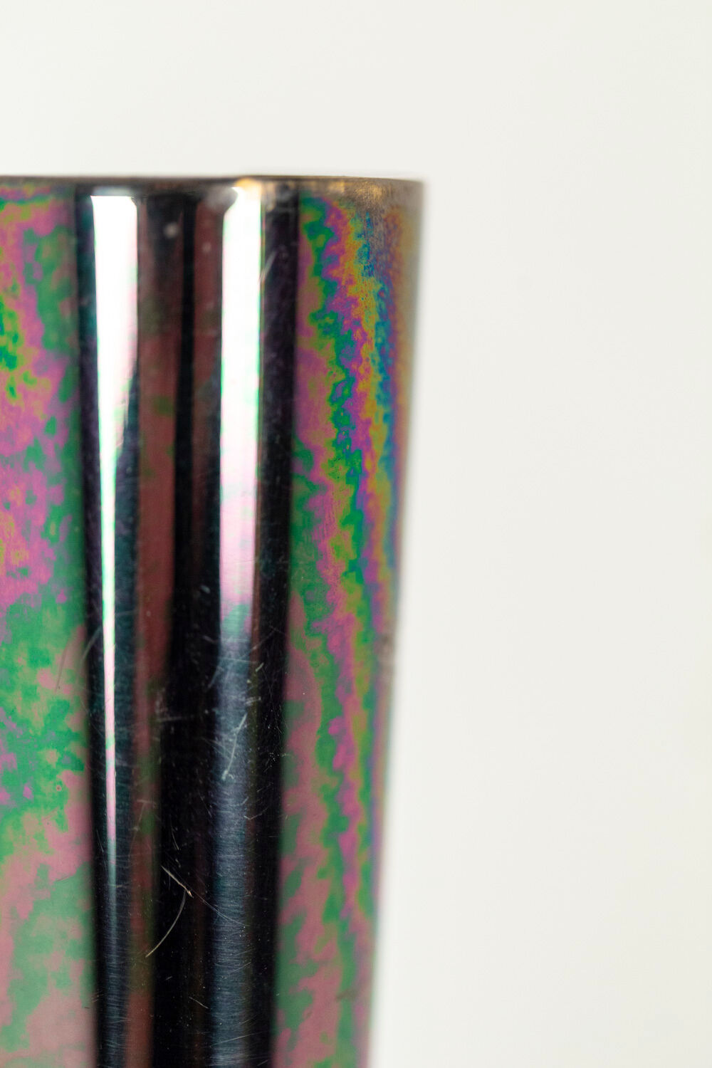 Maison Charles, Quasar lamppost in gold and iridescent metal, 20th century