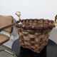 David Marshall brutalist splint wood and cast brass basket, 1970s