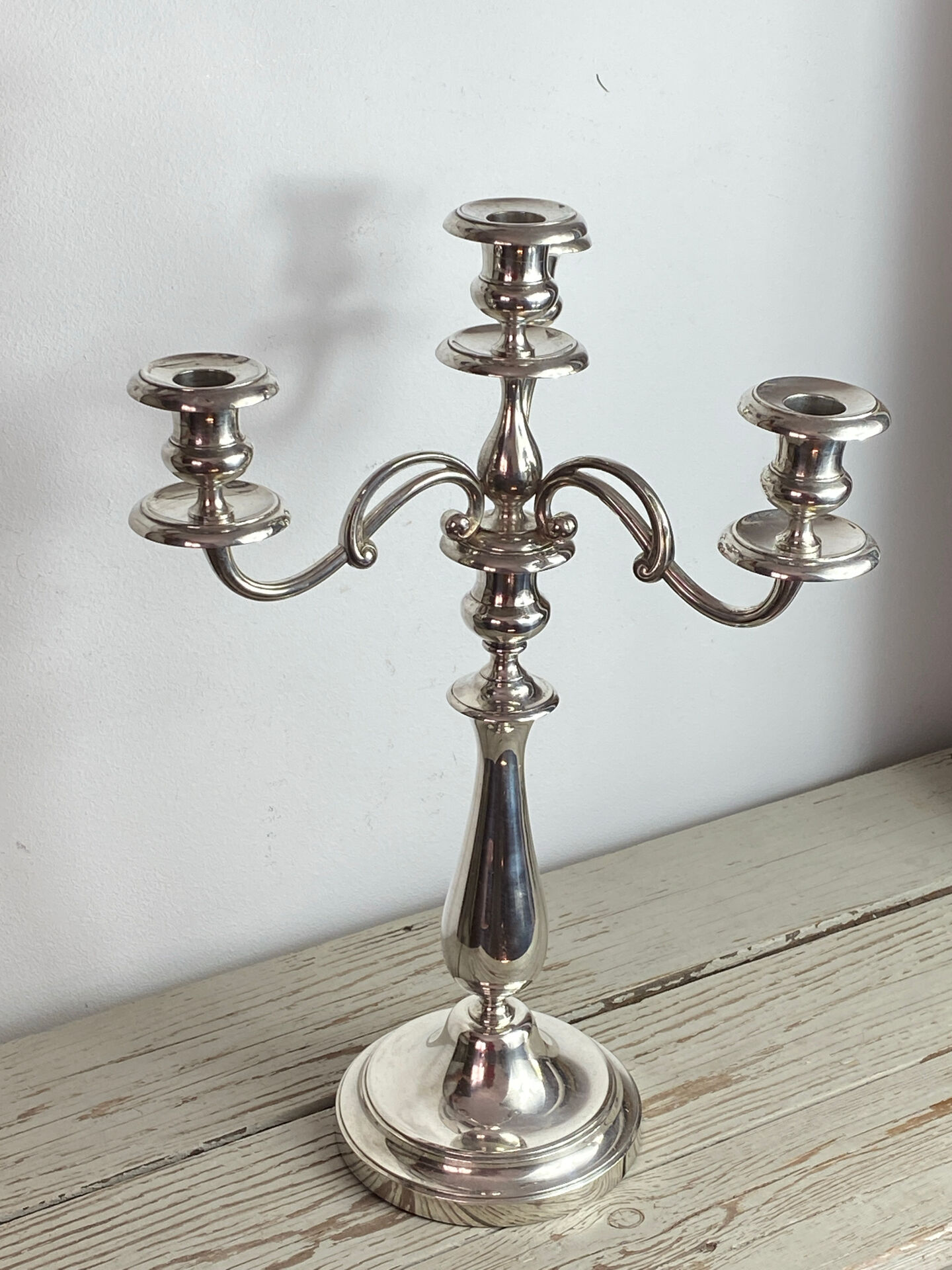 Silver-plated metal chandelier with 4 lights, Christofle