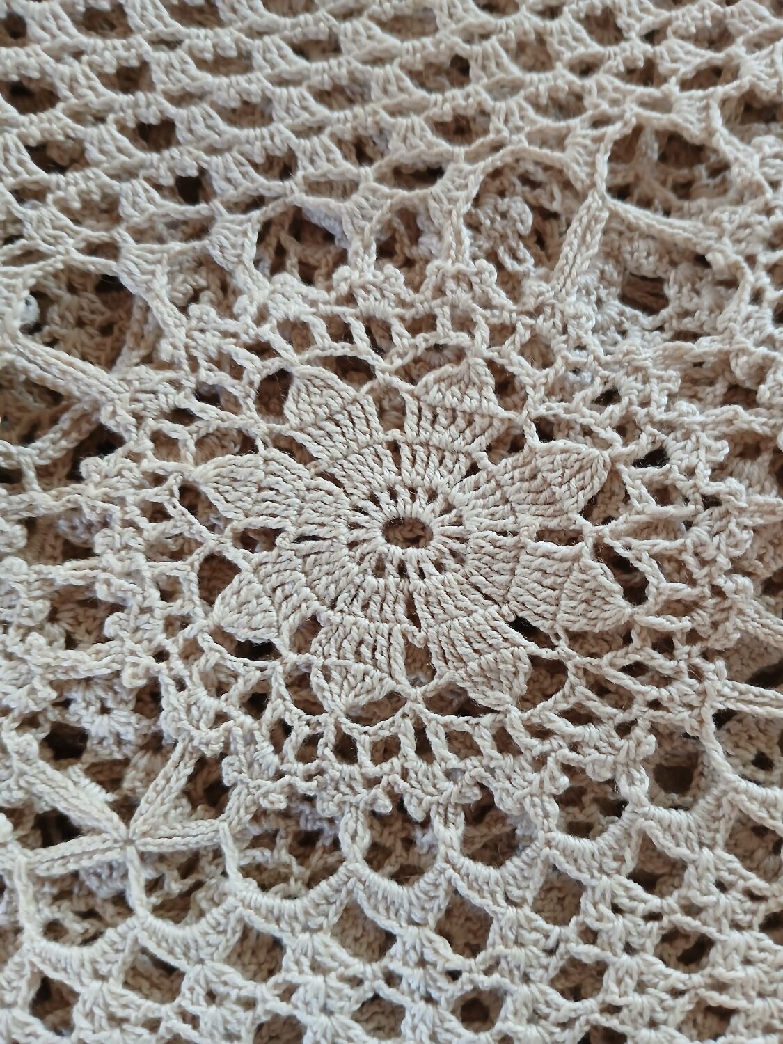 Antique handmade crochet tablecloth