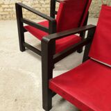 paire de fauteuils safari en chêne, 1950