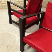 paire de fauteuils safari en chêne, 1950
