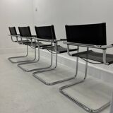 Leather Chairs, Italy, 1970s, Set of 4 ,dark brown