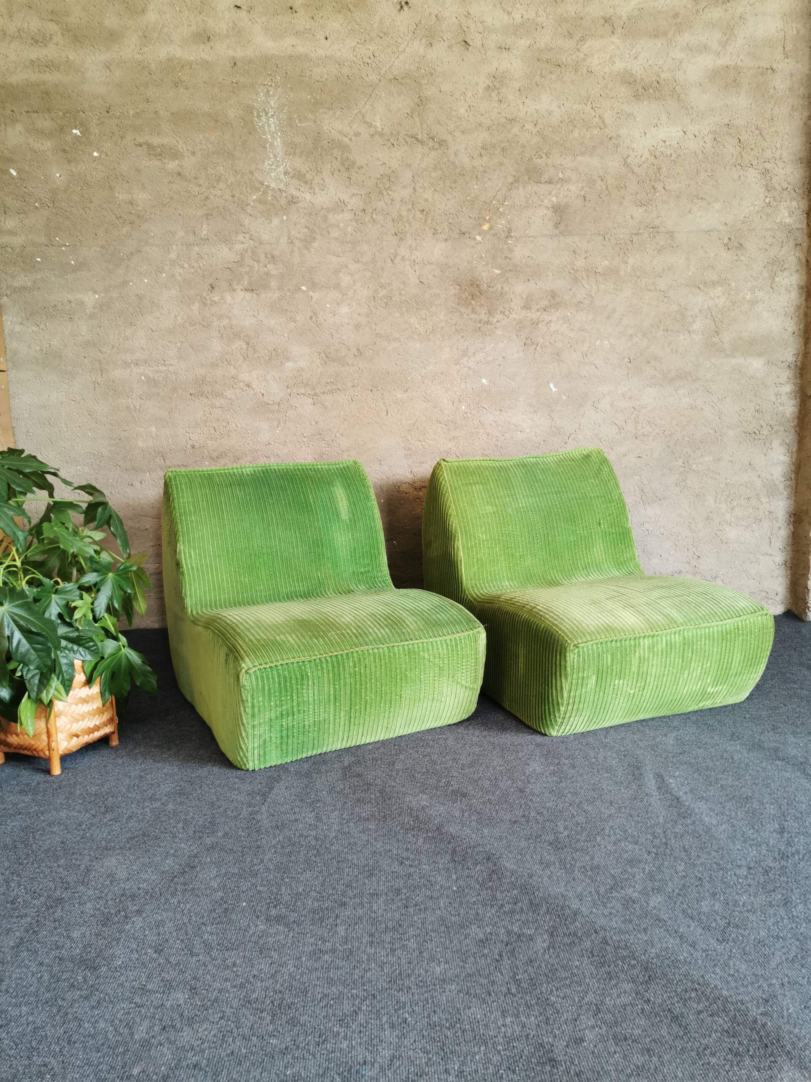 Green armchairs