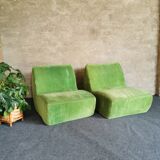 Green armchairs