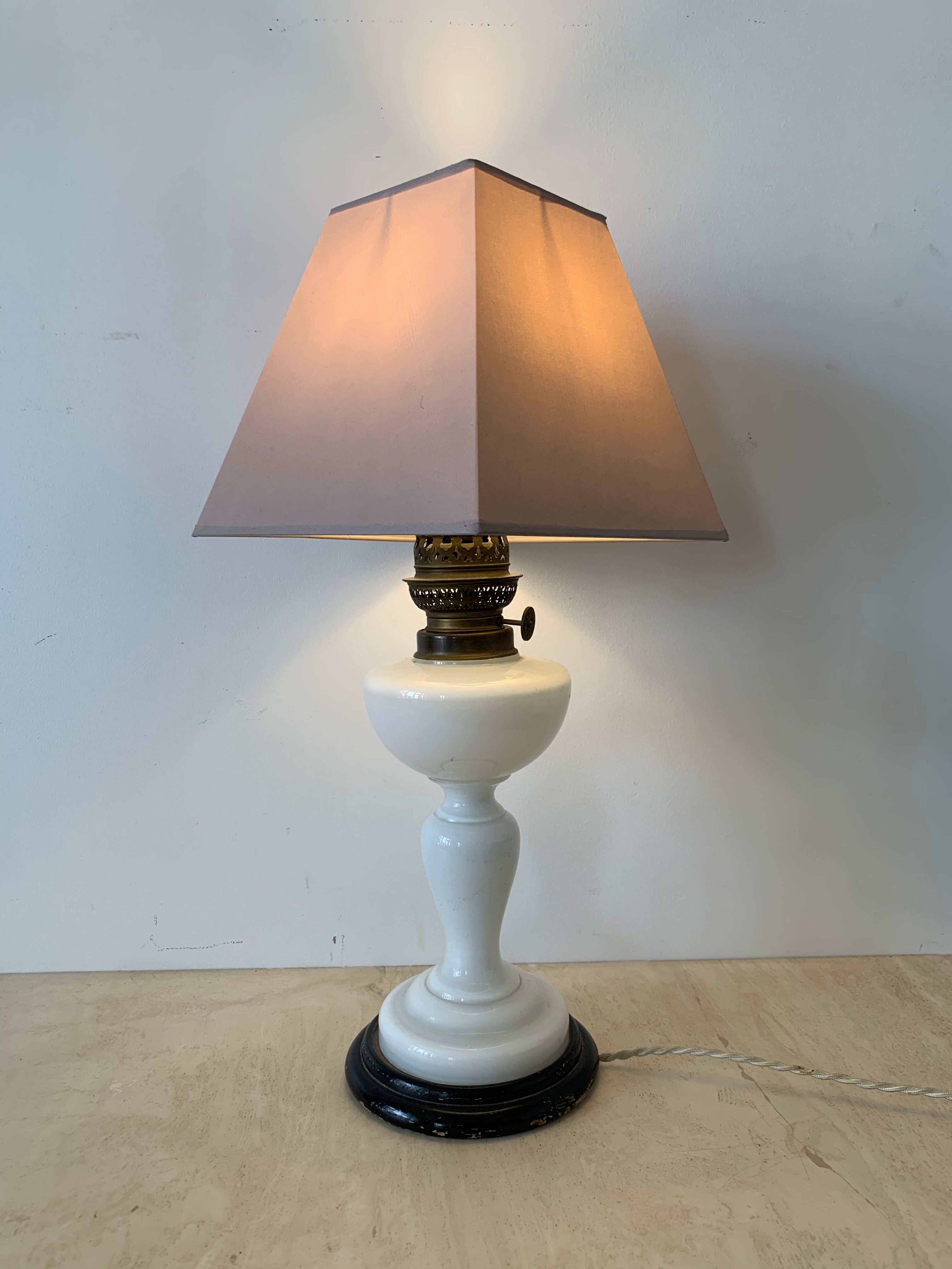 Antique opaline table lamp