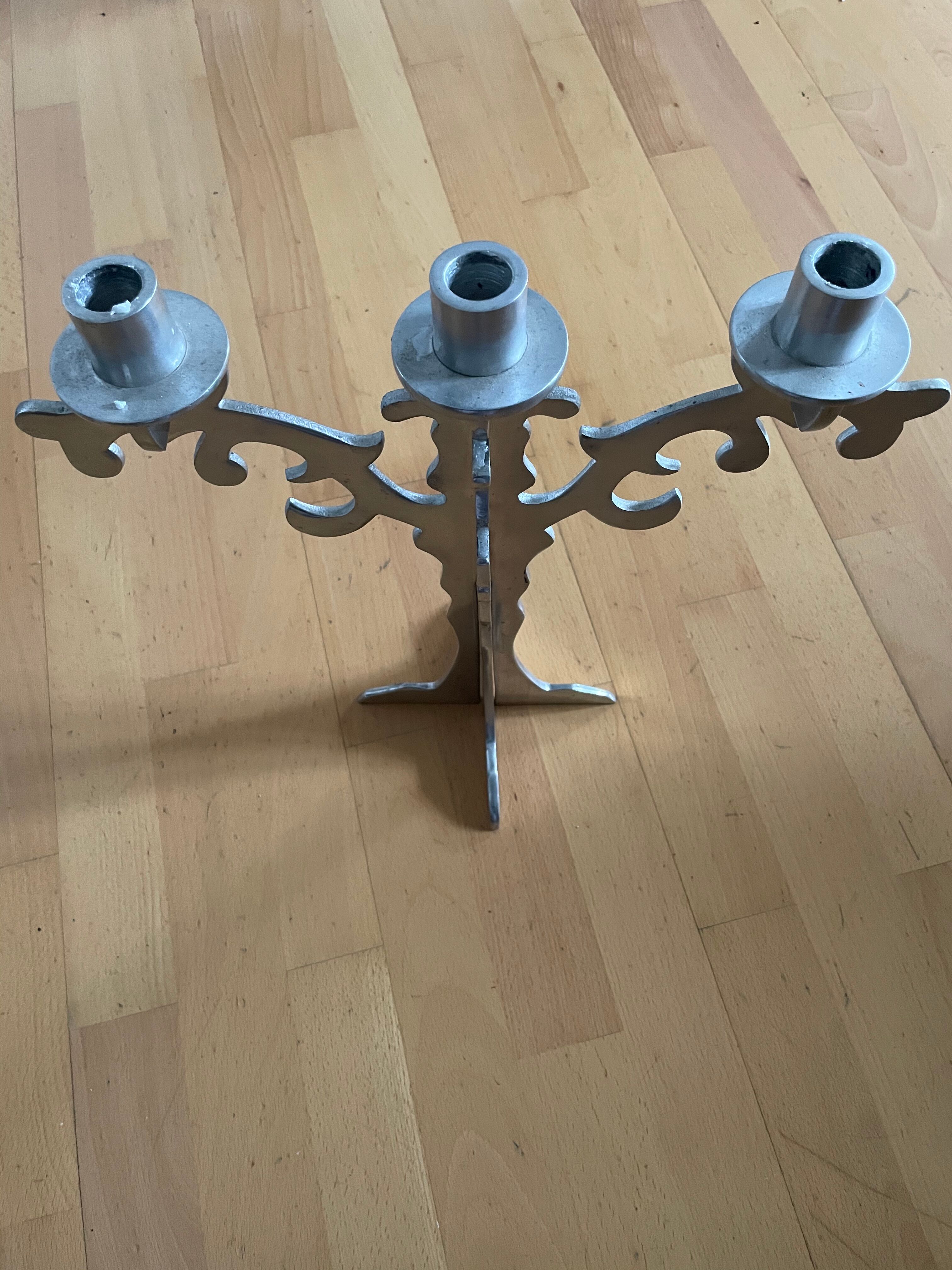 Removable stainless steel metal chandelier 3 branches