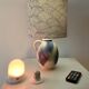 Small wireless West German pottery vase lamp with Japanese shade.