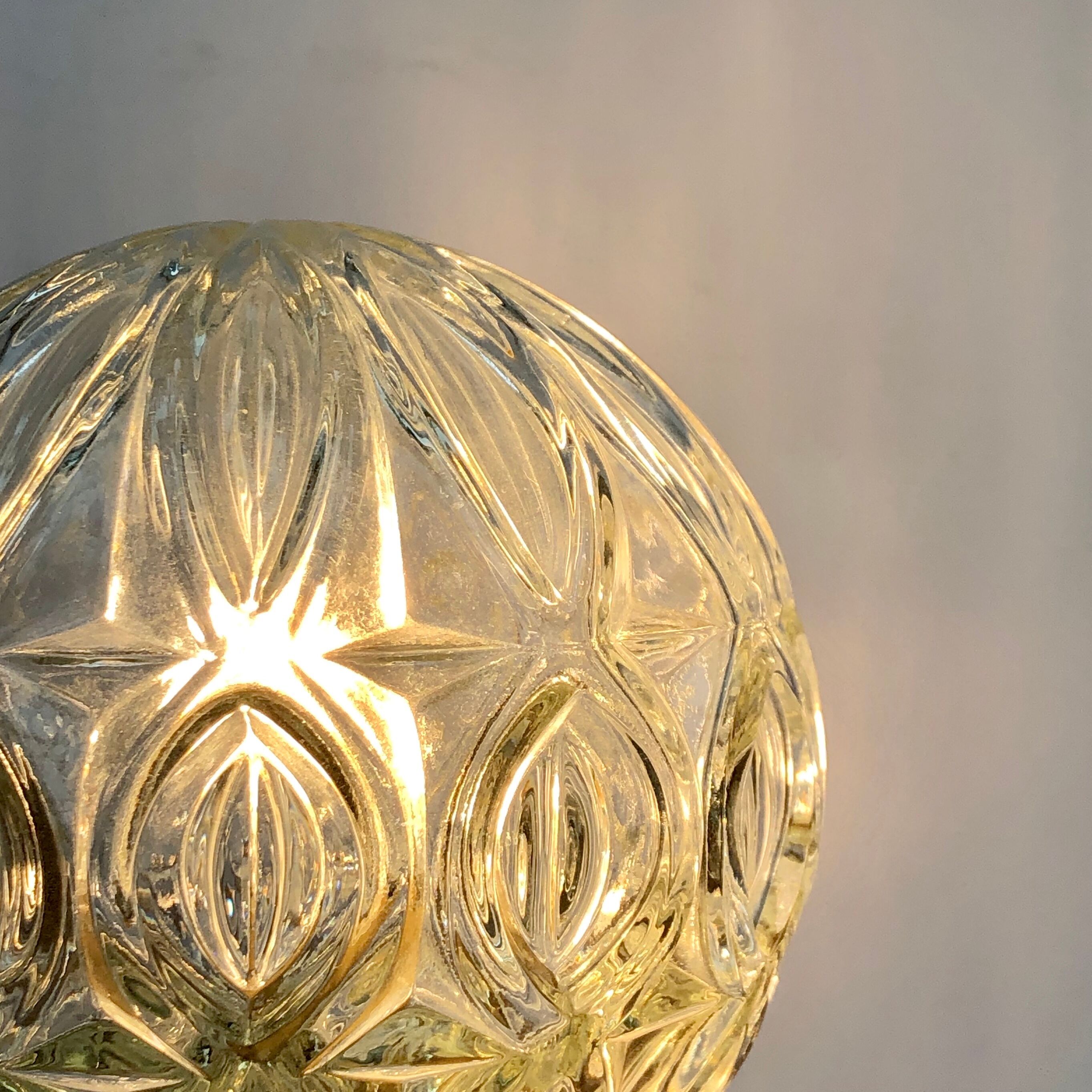 Vintage moulded glass globe-laying lamp