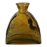 Vintage thick amber glazed glass carafe vase