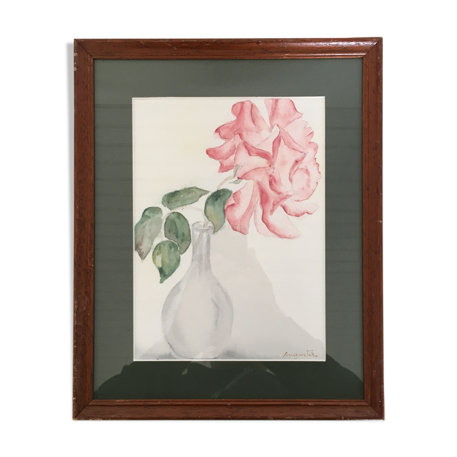 Watercolor rose and soliflore