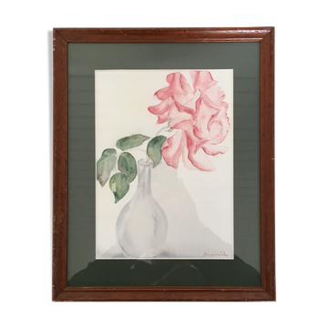 Watercolor rose and soliflore