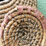 Burgundy in braided straw