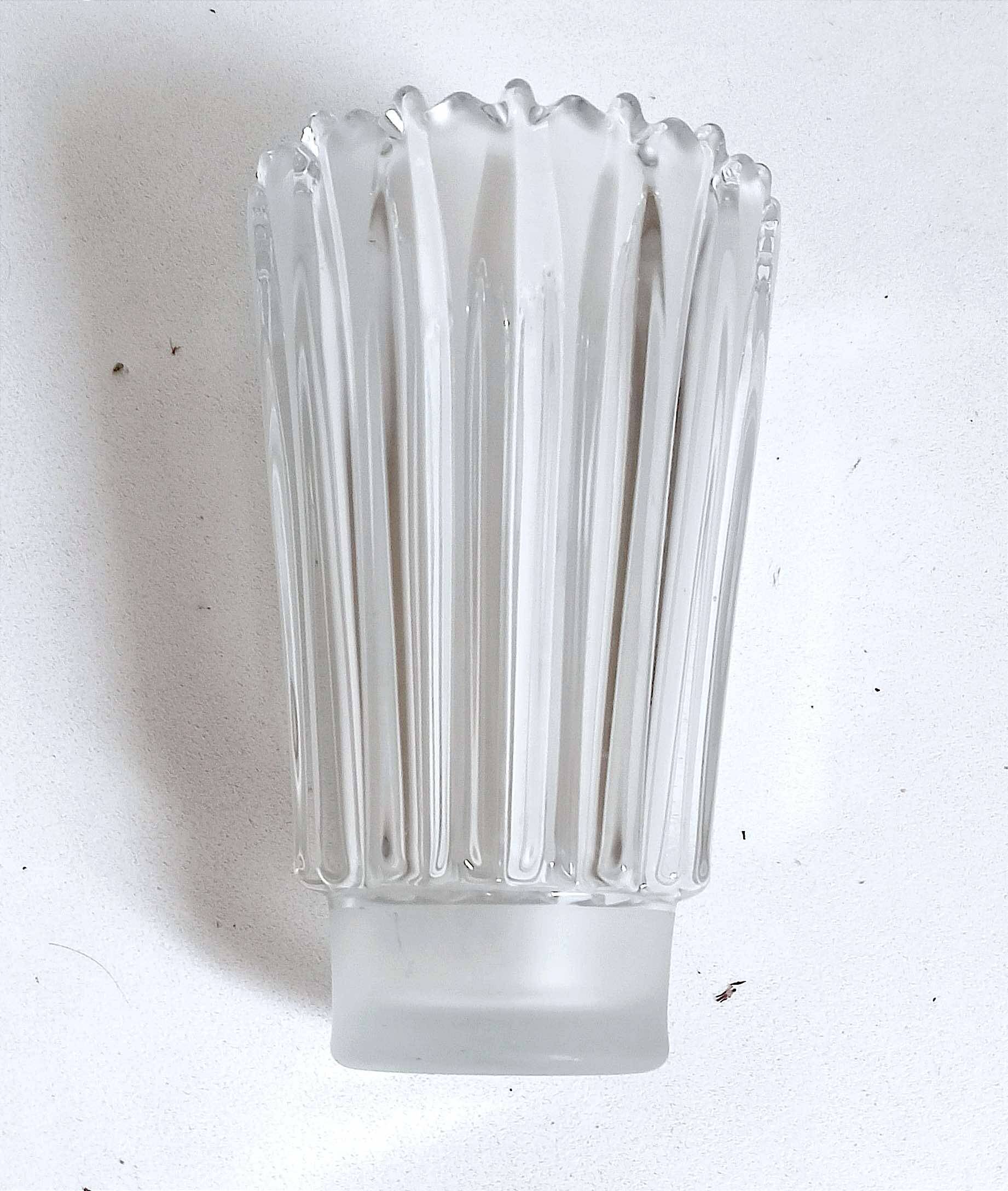 Molded pressed glass vase 1960s Height 22 cm