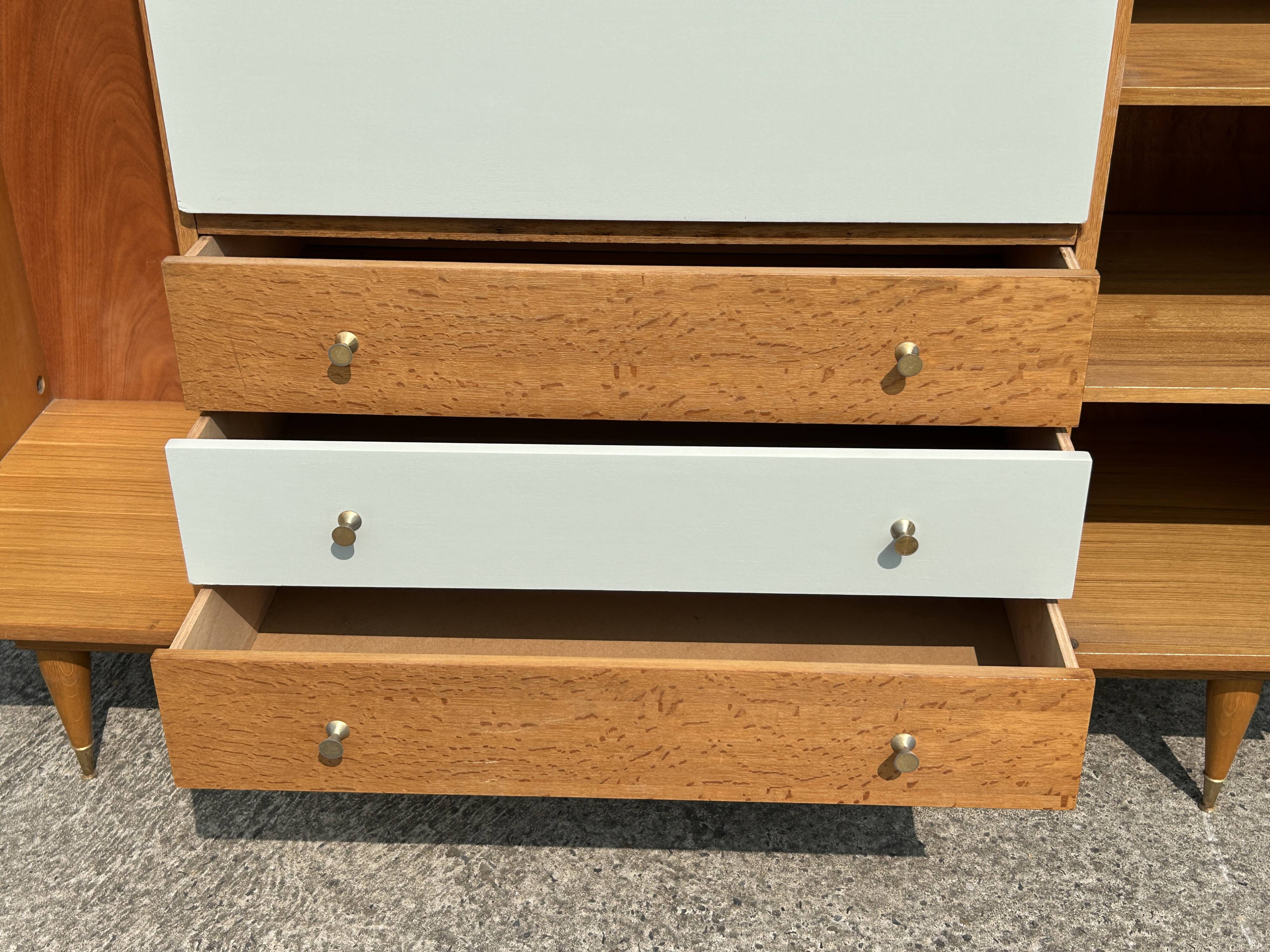 Secretary, bookcase, cupboard, wardrobe, 60s, vintage