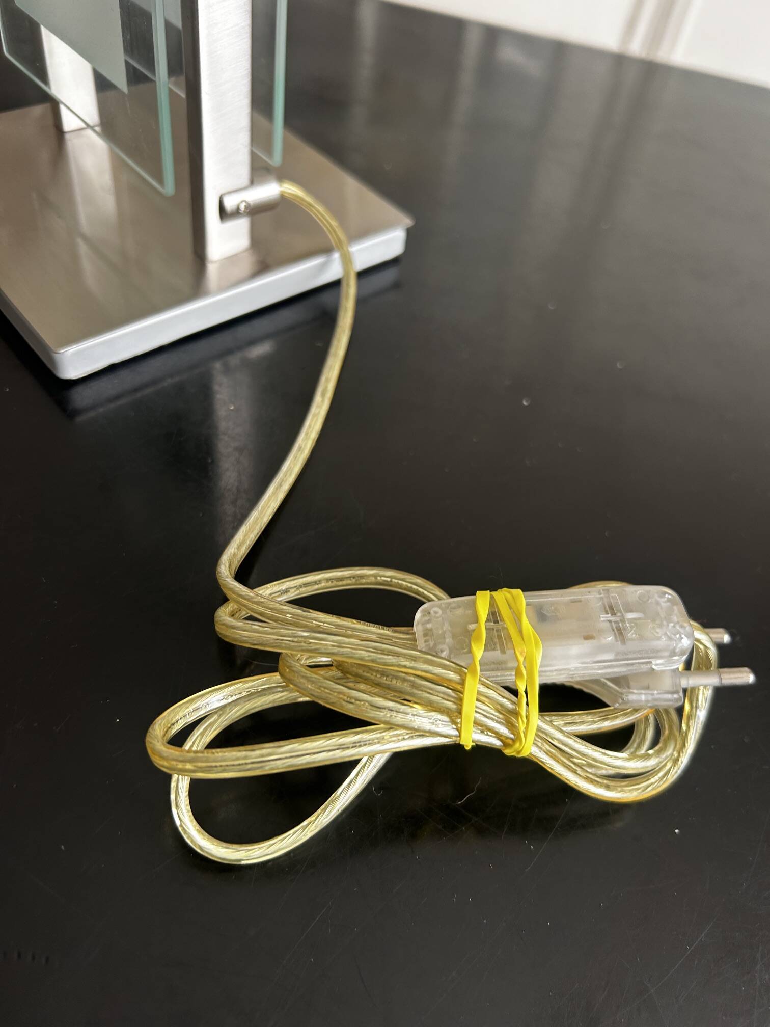 chrome and glass table lamp