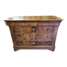 Commode louis philippe en noyer plateau bois du xix ème siecle