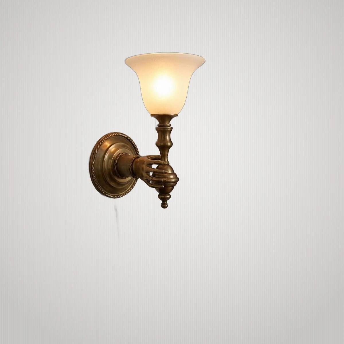 splendid and enormous wall-mounted torch hand torch solid bronze Arlus devol