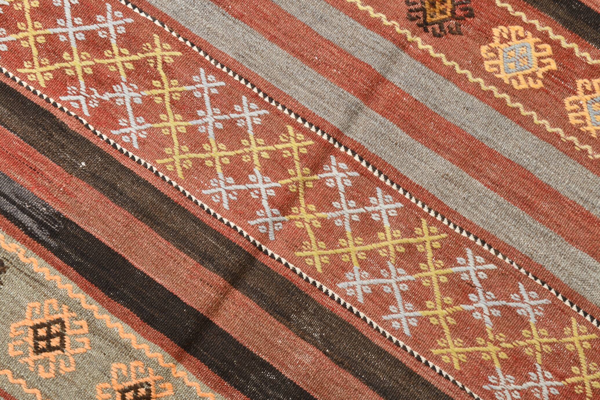 5x12 Long Wide Turkish Vintage Kilim Rug 162x377Cm SK 32815