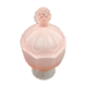 Pink glass candy or sugar bowl