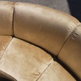 4-seater half-moon velvet sofa in excellent condition