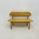 Vintage Danish Ansager mobler solid wooden bench , 1970s