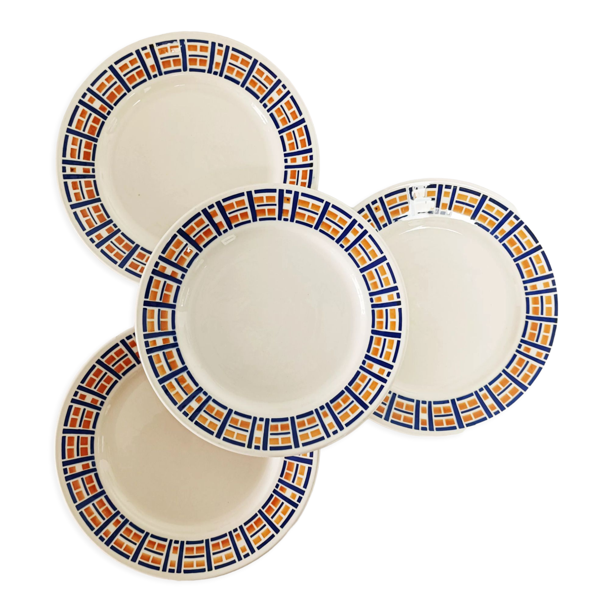 Set of 4 flat plates Badonviller, Robinson