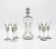 Decanter and Cordial Glasses in Grey Smoked Glass from Holmegaard Denmark, 1950s, Set of 7