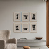 Set of 6 abstract giclee prints, A4