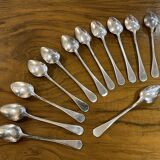 Set of 12 silver-plated dessert spoons, "Vieux Paris" model