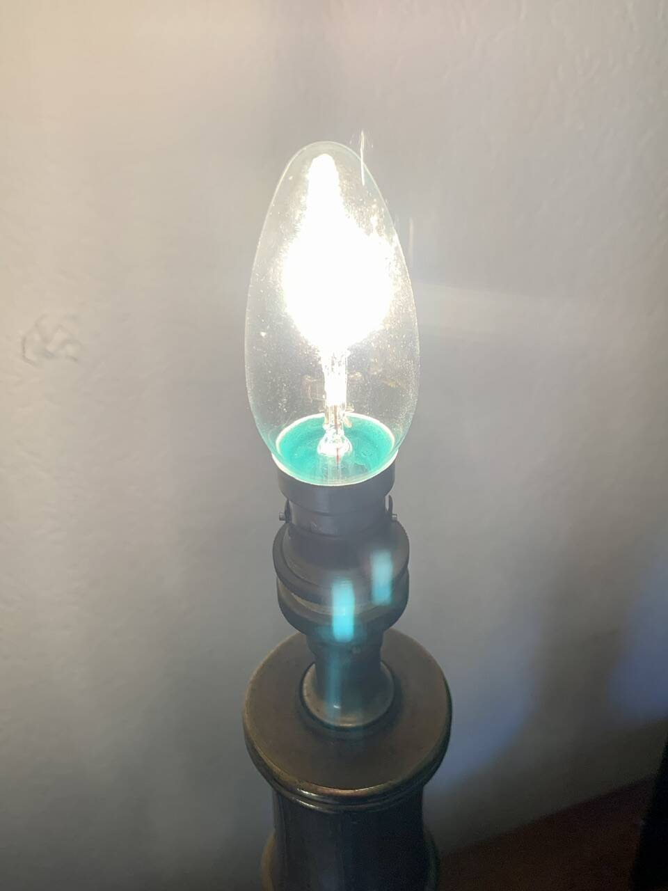 Vintage brass table lamp base in faux bamboo, 1970's