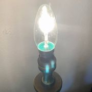 Vintage brass table lamp base in faux bamboo, 1970's