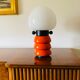 Lampe de table orange space age, F.lli Faver Italie, années 1970