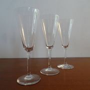 3 signed Baccarat crystal champagne flutes MUM model - 18.7 cm
