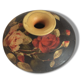 Hand-painted ceramic vase - roses