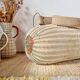 Panier ancien, besace en osier tressé - art populaire