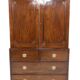 Antique mahogany 2 door cabinet with 4 drawers