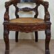 Renaissance style office chair in solid oak circa 1850