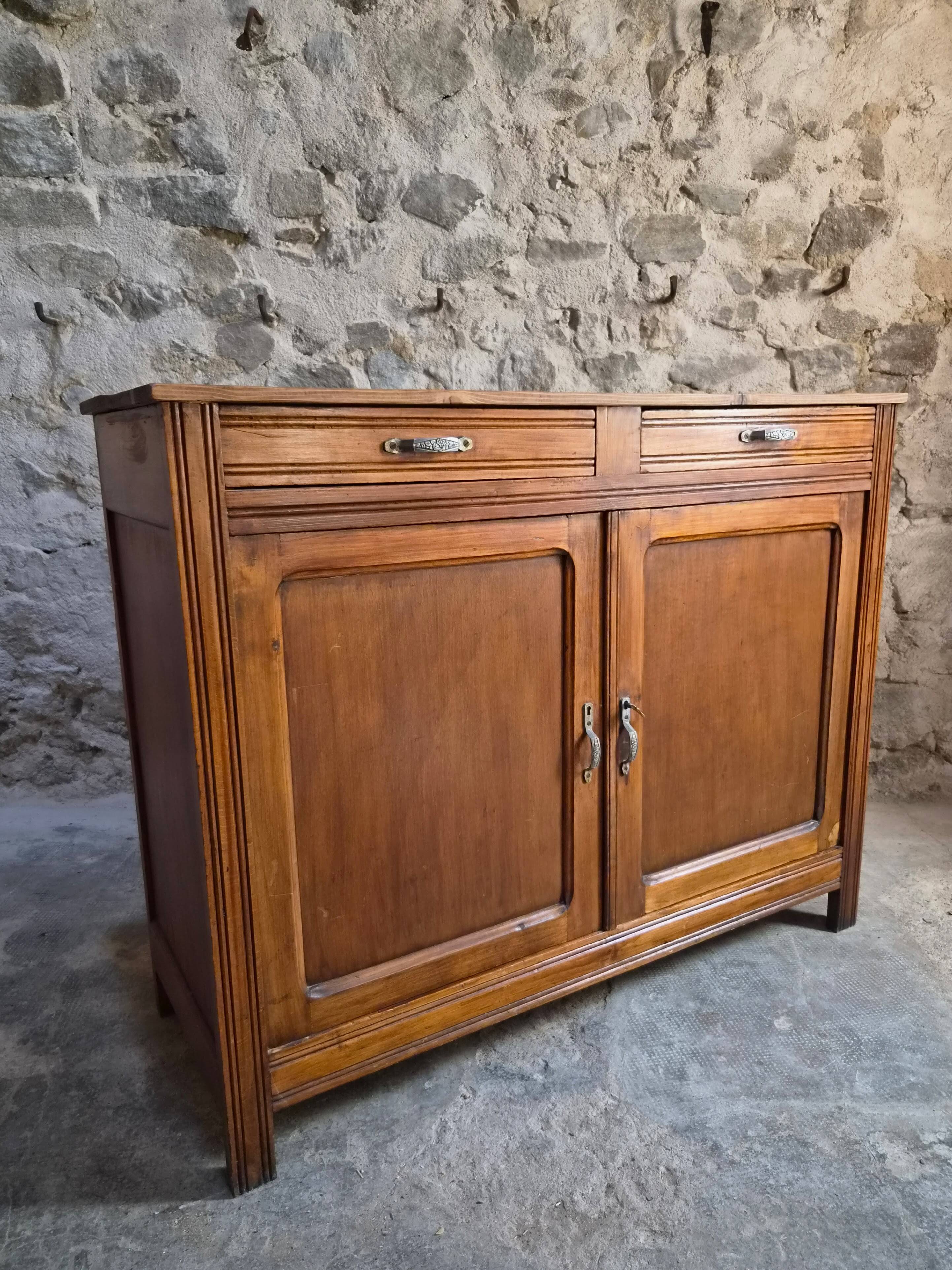 French country buffet, rustic kitchen furniture, wooden buffet, circa 1930–1950.