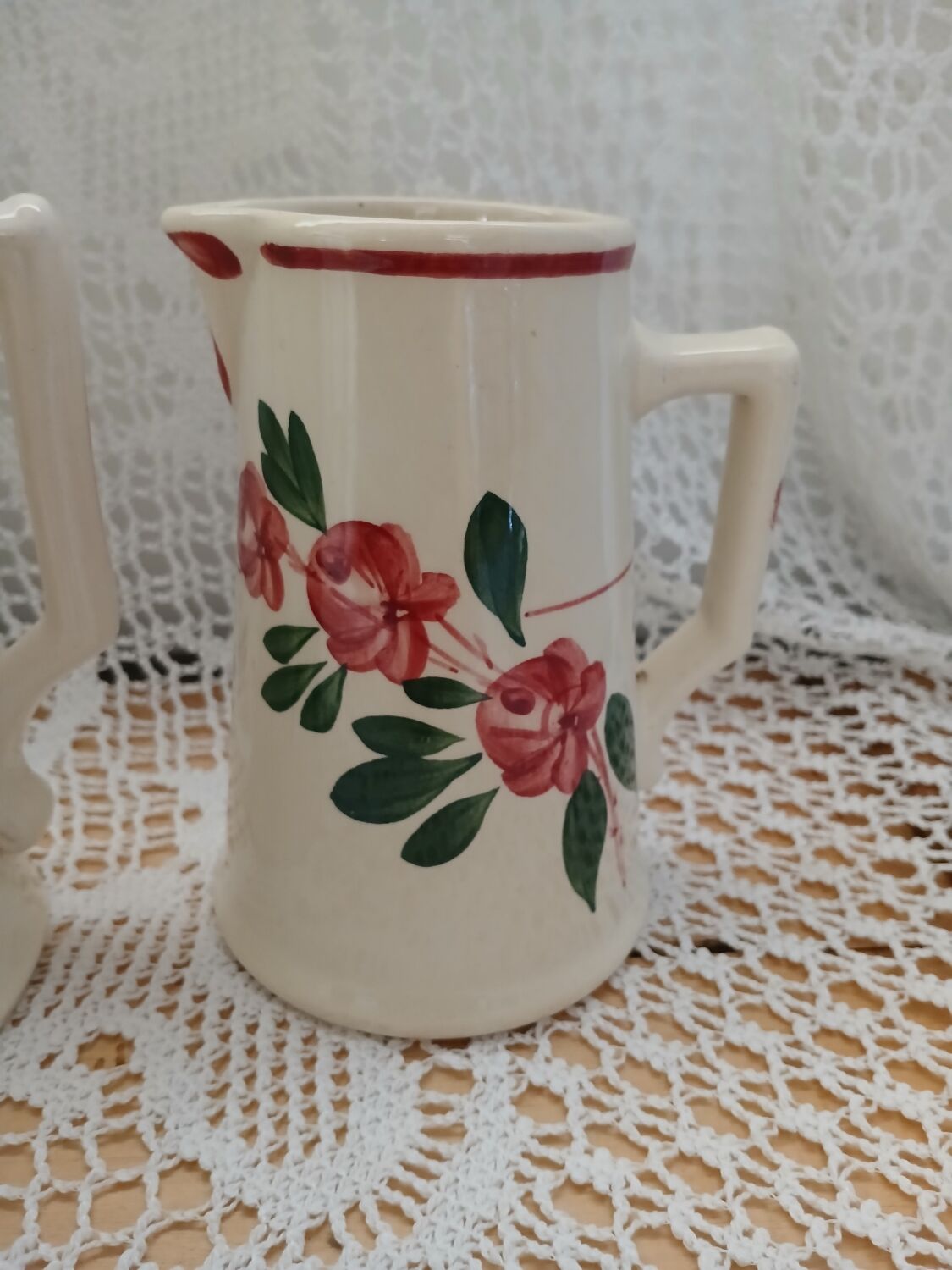 3 antique Sarreguemines pitchers