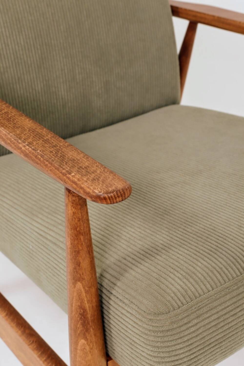 Scandinavian armchair khaki corduroy design by H.Lis 