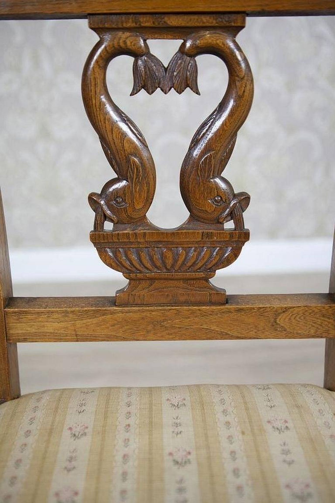 Set of 2 Ash Chairs in White Upholstery, 1950s