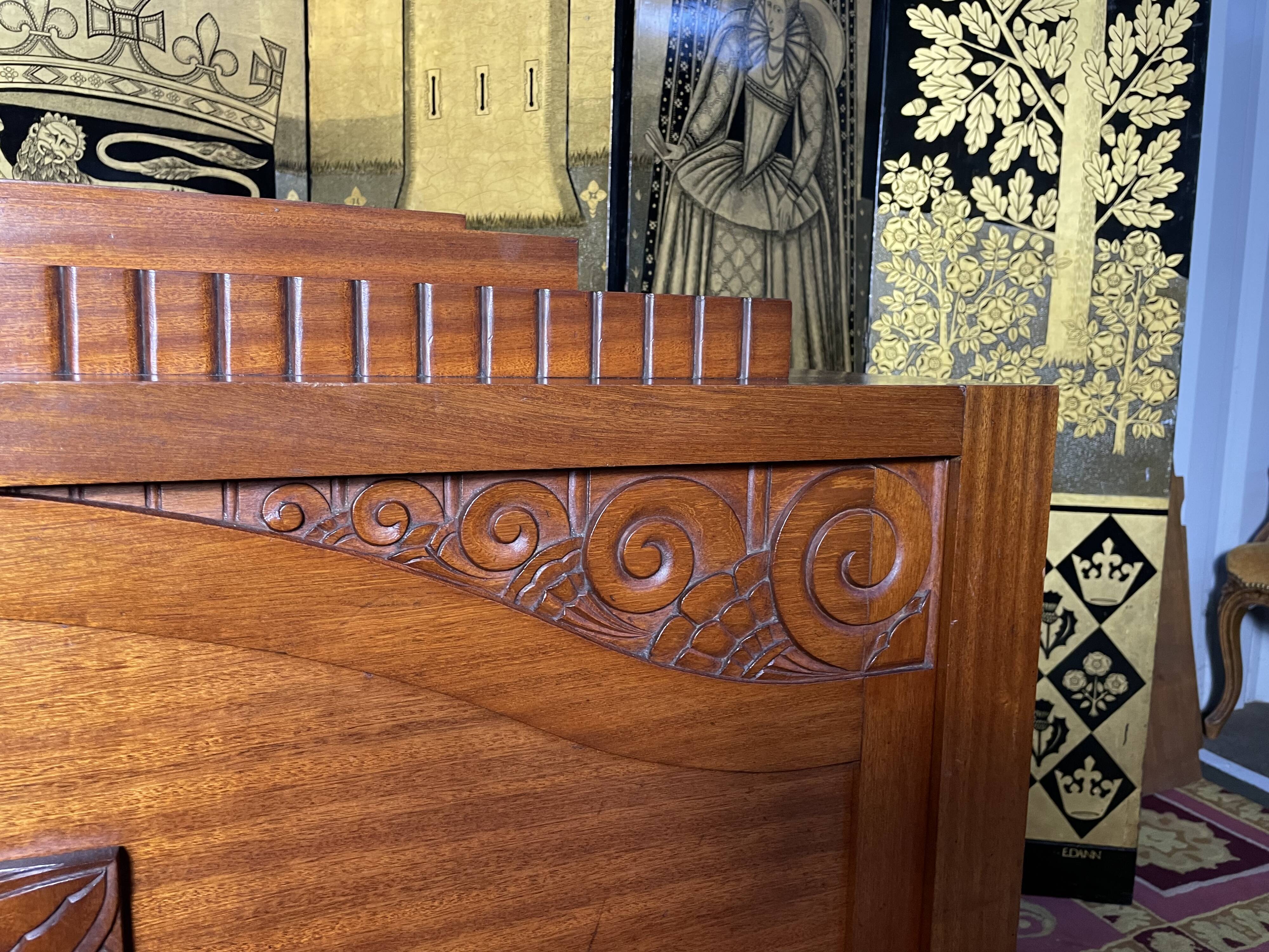 Art Deco mahogany low sideboard signed Jacques Philippe