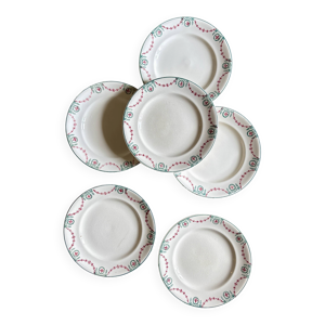 Lot de 6 assiettes anciennes - longwy