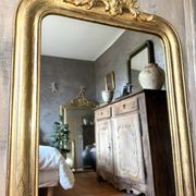 Antique Louis-Philippe gilded mirror from the late 19th century.