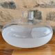 Glass flattened belly ball vase
