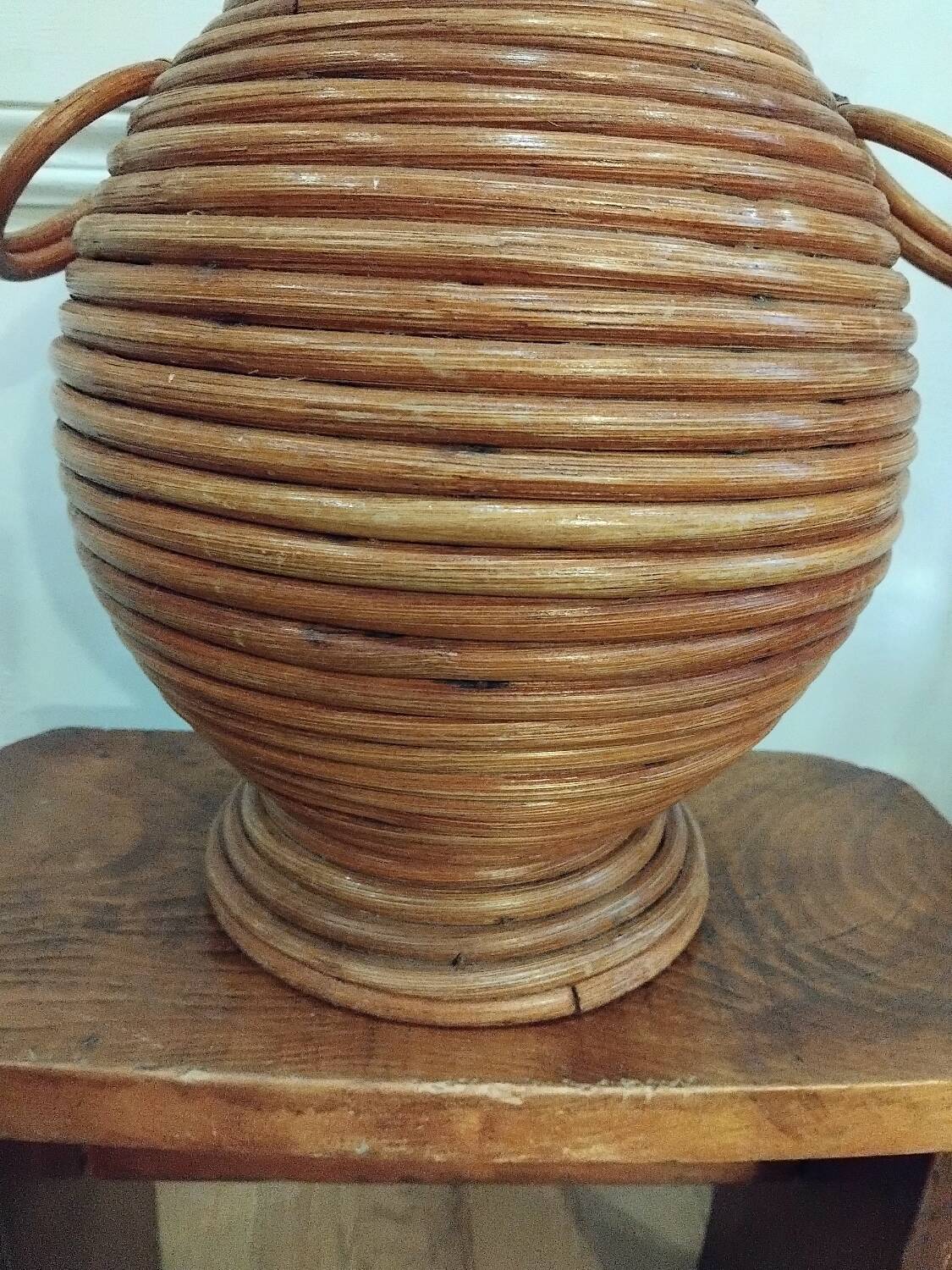 Handcrafted rattan amphora